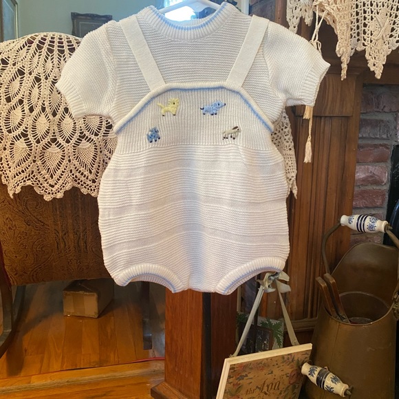 Vintage Nann-Knits by Nannette Infant Boys 2 piece Jon Jon size 18 months - Picture 12 of 16